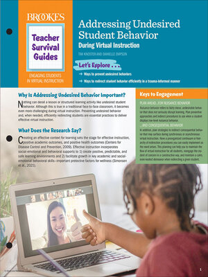 cover image of Addressing Undesired Student Behavior During Virtual Instruction